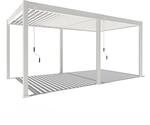 Weide Classic Alu-Stahl Pavillon 3 x 5,3 M Wei&szlig; Pergola Freistehend