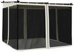 vidaXL Pavillon mit Netzw&auml;nde Creme 3x3 m Stahl