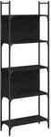 vidaXL B&uuml;cherregal 5 B&ouml;den Schwarz 60,5x24x166,5 cm Holzwerkstoff