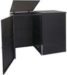 MCW 2er-M&uuml;lltonnenverkleidung E25 2x120l Schwarz 176x130x131cm