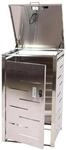 MCW M&uuml;lltonnenverkleidung E83 1er Edelstahl 23kg 103x60x62cm Silber