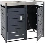 MCW 2er-M&uuml;lltonnenverkleidung H40b 110x115x62cm Anthrazit