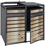 MCW 2er M&uuml;lltonnenverkleidung J81 Gold 117x132x80cm