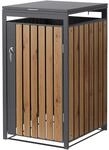 Ml-Design M&uuml;lltonnenbox 1Er 240L 68x80x120 cm Anthrazit-Holzoptik