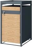 ML-Design M&uuml;lltonnenbox 1Er mit Pflanzdach 1 Tonne 240L 68x80x124cm L&auml;rchenoptik