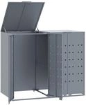 vidaXL M&uuml;lltonnenbox f&uuml;r 2 Tonnen Grau 138x79x117 cm Stahl