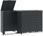 vidaXL M&uuml;lltonnenbox f&uuml;r 3 Tonnen Anthrazit 207x79x117 cm Stahl