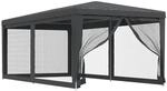 vidaXL Partyzelt mit 6 Mesh-Seitenw&auml;nden Anthrazit 3x6 m HDPE