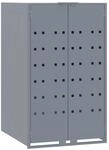 vidaXL M&uuml;lltonnenbox f&uuml;r 1 Tonne Grau 69x79x117 cm Stahl