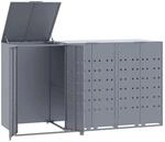 vidaXL M&uuml;lltonnenbox f&uuml;r 3 Tonnen Grau 207x79x117 cm Stahl