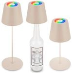 Brilo Akku Tischleuchte Calida Touch Dimmbar Flaschenaufsatz 36 cm Beige