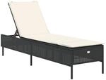 vidaXL Sonnenliege mit Auflage Schwarz Poly-Rattan