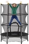 HOMCOM Kids Trampoline Stahl Kunststoff Schwarz 140L x 140B x 190H cm