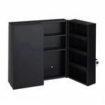 Relaxdays Medizinschrank Stahl Anthrazit Abschlie&szlig;bar 53,5 cm x 53 cm x 19 cm, 5,5