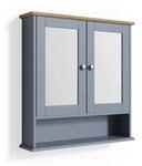Vicco Badspiegelschrank Bianco Grau 56 x 58 cm