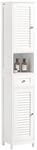 SoBuy Badezimmerschrank Hochschrank mit Schublade Badregal 32x170x30cm Wei&szlig; FRG236-W