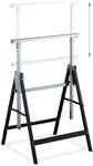 Relaxdays Klappbock 2er Set Stahl Schwarz H&ouml;henverstellbar 130 cm x 68,5 cm x 58 cm