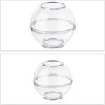 Relaxdays Zwiebeldosen 2er Set Kunststoff Transparent Geruchsdicht Stapelbar 6 cm x