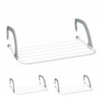 Relaxdays Heizk&ouml;rpertrockner 3er Set Stahl Kunststoff Wei&szlig; Grau Klappbar 16 cm x 51