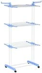 HOMCOM W&auml;schest&auml;nder mit Rollen 4 Ebenen Ausziehbar Stahl Blau 73 x 45,5 x 177cm