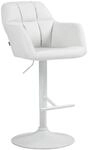CLP Barhocker Natoma Kunstleder Metall Matt Weiss/Wei&szlig;