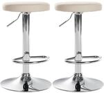 CLP 2er Set Barhocker Ponte Kunstleder Metall in Chromoptik/creme