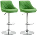 CLP 2er Set Barhocker Lazio Kunstleder Gr&uuml;n