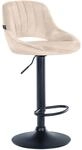 CLP Barhocker Milet Samt Creme/Schwarz