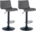 CLP 2er Set Barhocker Branford grau/Kunststoff
