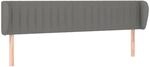vidaXL Kopfteil mit Ohren Dunkelgrau 203x23x78/88 cm Stoff 3117405