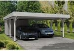 Skan Holz Carport Spessart 611 cm x 846 cm mit Abstellraum Wei&szlig;
