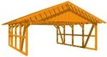 Skan Holz Carport Schwarzwald mit Dachlattung 684 x 772 cm Eiche