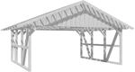 Skan Holz Carport Schwarzwald mit Dachlattung 684 x 600 cm Wei&szlig;