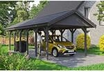Satteldach-Carport Wallgau Schiefergrau 430 x 900 cm Dachlattung