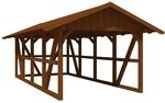 Skan Holz Carport Schwarzwald m. Dachschalung u. R&uuml;ckwand 424 x 772 cm Nuss