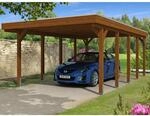 Skan Holz Einzelcarport Holz Nussbaum 397 cm x 708 cm