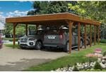 Skan Holz Carport Friesland 557 cm x 860 cm Nussbaum