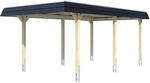 Skan Holz Carport Wendland Eiche hell 362 x 628 cm EPDM-Dach Blende Schwarz