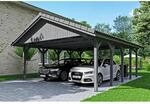Satteldach-Carport Wallgau Schiefergrau 620 x 750 cm Dachlattung
