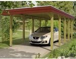 Skan Holz Carport Spreewald 345 cm x 741 cm rote Blende