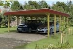 Skan Holz Carport Spreewald 585 cm x 741 cm rote Blende
