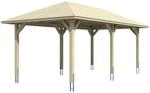 Skan Holz Carport Taunus 374 cm x 656 cm Schiefergrau