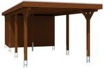 Skan Holz Carport Spessart m. Abstellr. 355 x 846 cm Nuss