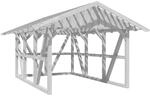 Skan Holz Carport Schwarzwald m. Dachlattung u. R&uuml;ckwand 424 x 600 cm Wei&szlig;