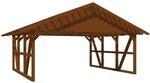 Skan Holz Carport Schwarzwald mit Dachlattung 684 x 600 cm Nuss