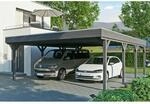 Skan Holz Carport Grunewald 622 cm x 796 cm mit EPDM-Dach Schiefergrau