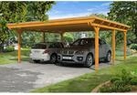Skan Holz Carport Emsland 613 cm x 604 cm Eiche hell