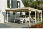 Skan Holz Carport Grunewald 427 cm x 796 cm mit EPDM-Dach Natur