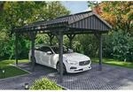 Skan Holz Carport Fichtelberg 317 cm x 566 cm Dachlattung Schiefergrau