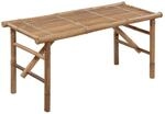 vidaXL Klappbare Gartenbank mit Auflage 118 cm Bambus Cremewei&szlig; 118 x 38 x 45...
